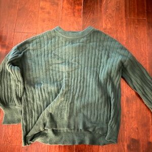 Aerie Forest Green Ribbed Pullover